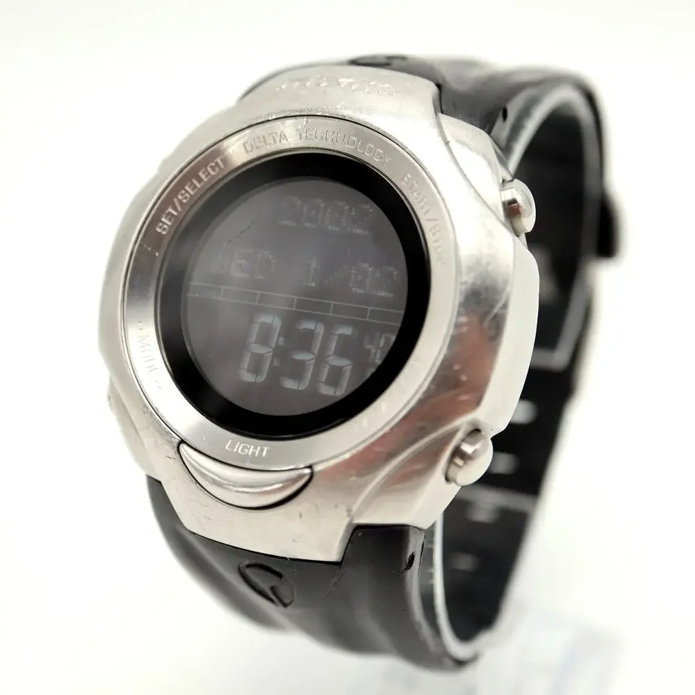NIXON Change The Delta PU Digital Watch Stainless Steel Black w New Battery